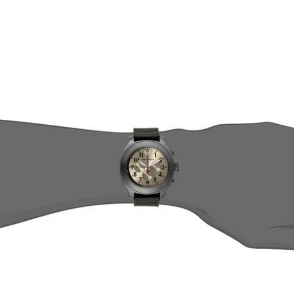 Vintage Emporio Armani Men's Sportivo AR6055 Gunmetal Leather Quartz Watch 46mm - Picture 2 of 7